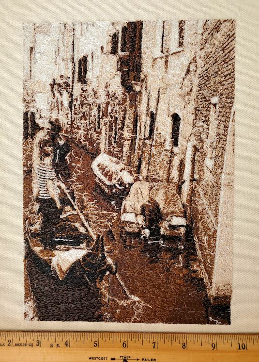 Venice Gondolier-sfumato-embroidery